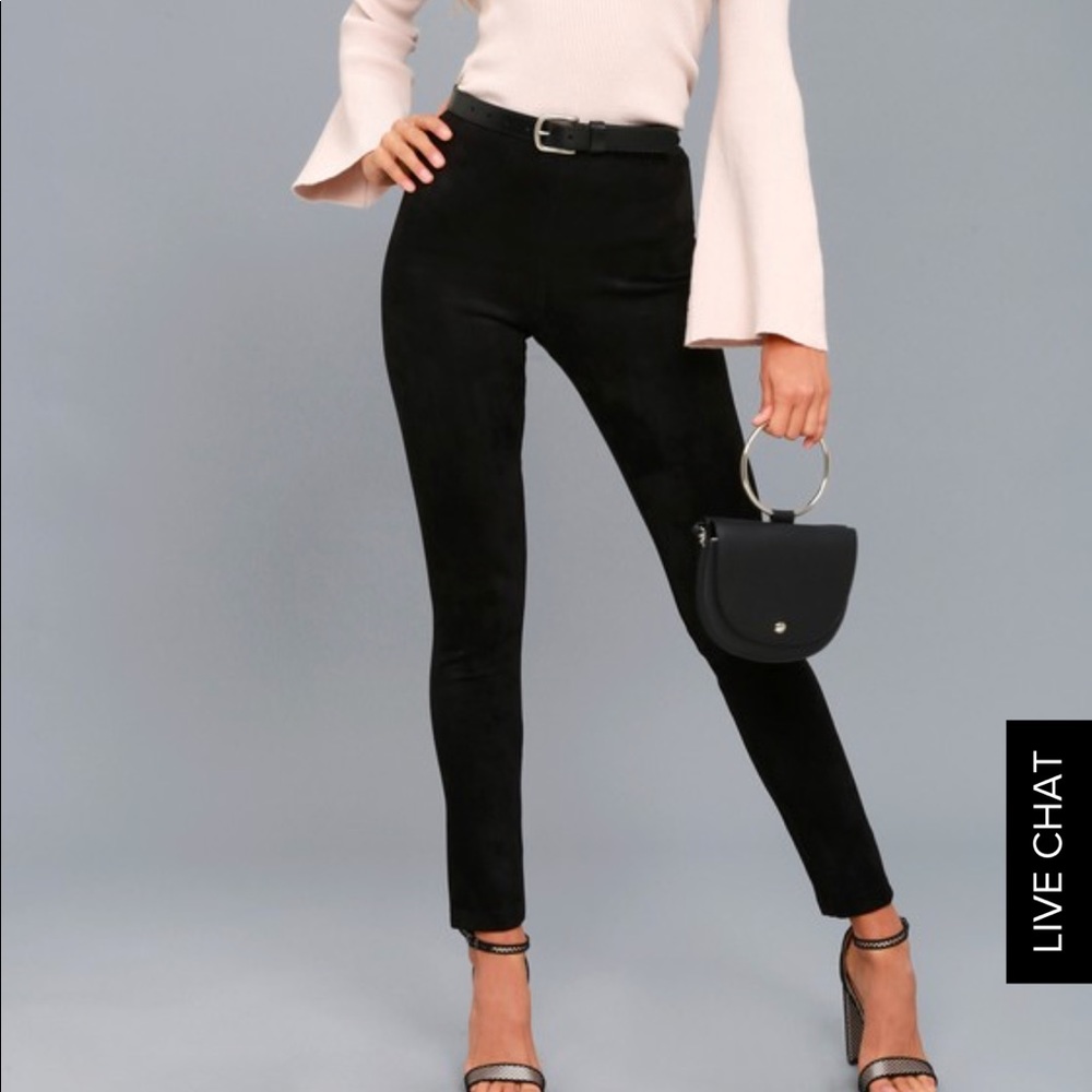 KAI BLACK VEGAN SUEDE LEGGINGS